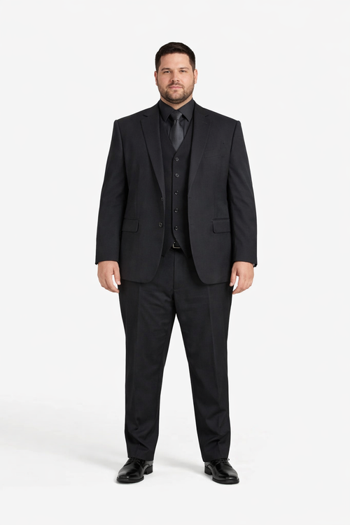 Mens John Wick Vested Black Suit