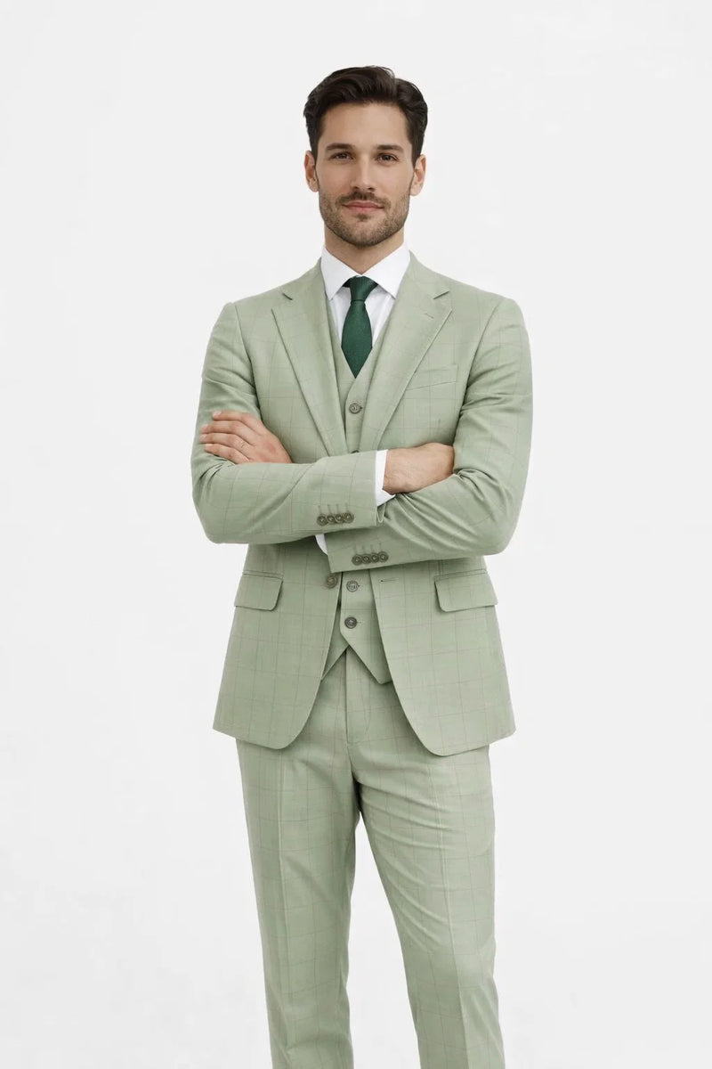 Mens Light Green Suits