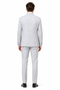 Men’s Light Grey Sharkskin 3 Piece Suit – Two Button Vested Modern Formal Business Suit for Wedding in silver Ice Gray