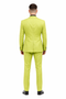 Men's Lime Green Three-Piece Suit with Floral Tie – Slim Fit Tuxedo for Weddings & Parties