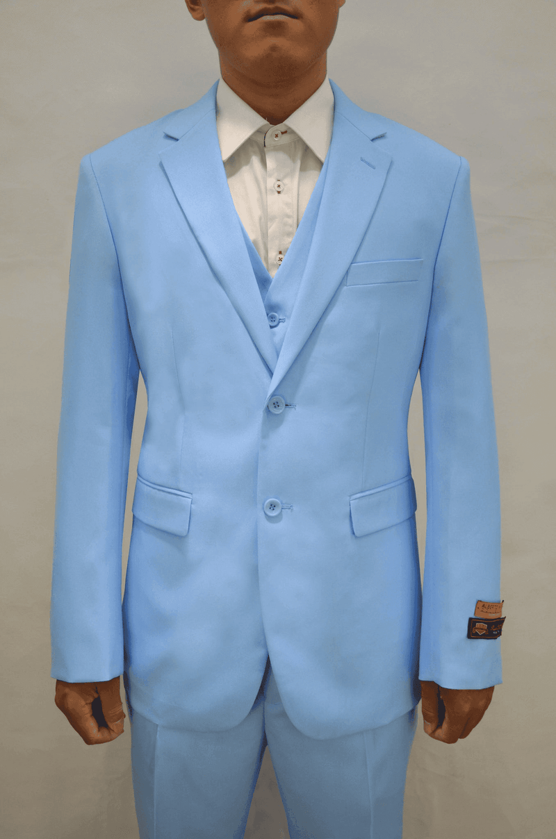 Mens Linen Suits - Summer Sky Blue Suit - AlbertoNardoniStore