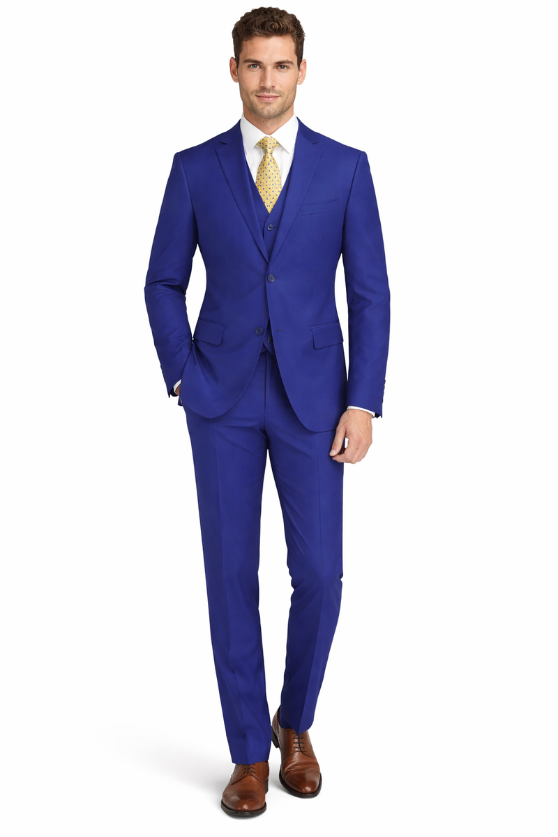 Mens Tiglio French Blue Suit – Stylish Blue Suit for Wedding, Business and Formal Wear