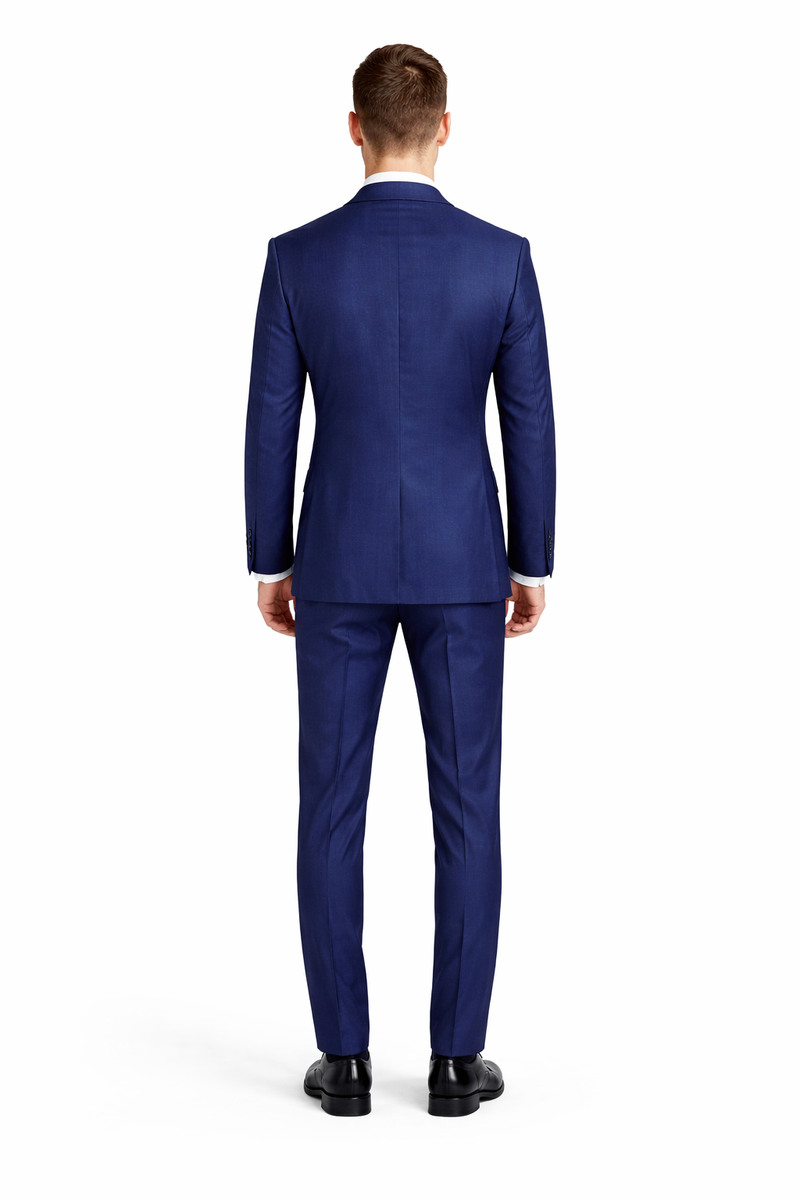 Mens Tiglio Solid Navy Suit – Classic 2 Piece Navy Blue Suit for Wedding, Business & Formal Wear