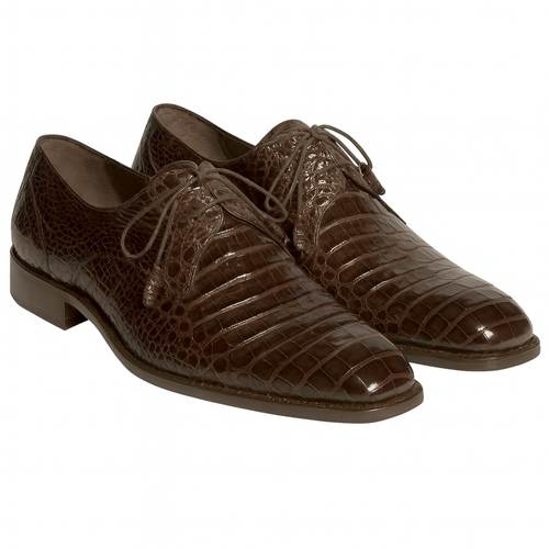 Mens Mezlan Anderson Caiman Crocodile Dress Shoe in Brown
