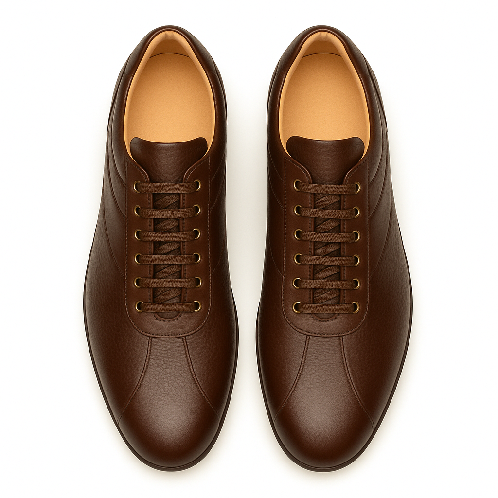 Mezlan Luka Men’s Sneaker – Brown Calfskin and Deerskin Leather Casual Shoe, Handmade in Spain