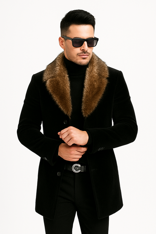 Mens Mid-Length Coats - 3/4 Length Mens Coat