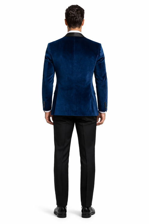 Mens Navy Blue Dinner Jacket Velvet tuxedo