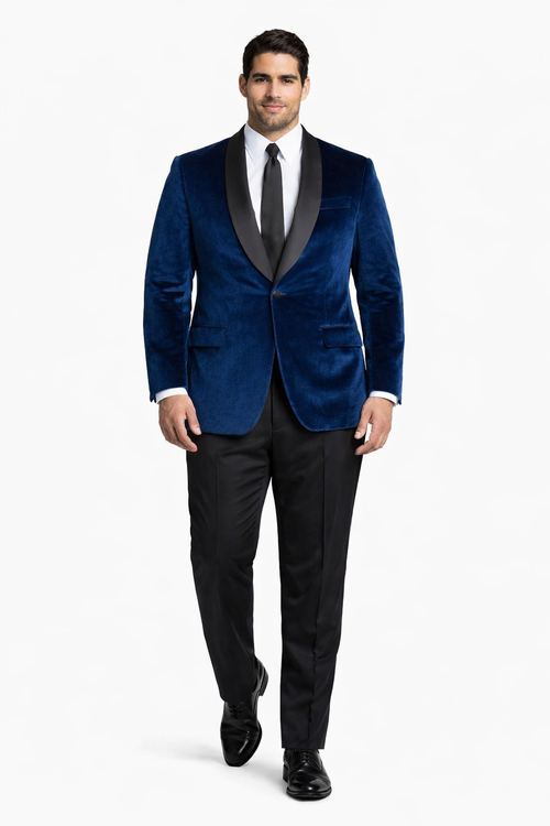 Mens Navy Blue Dinner Jacket Velvet tuxedo