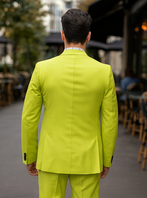Men's Neon Green - Light Green / Light Green > Quality Suit Jacket + Pants