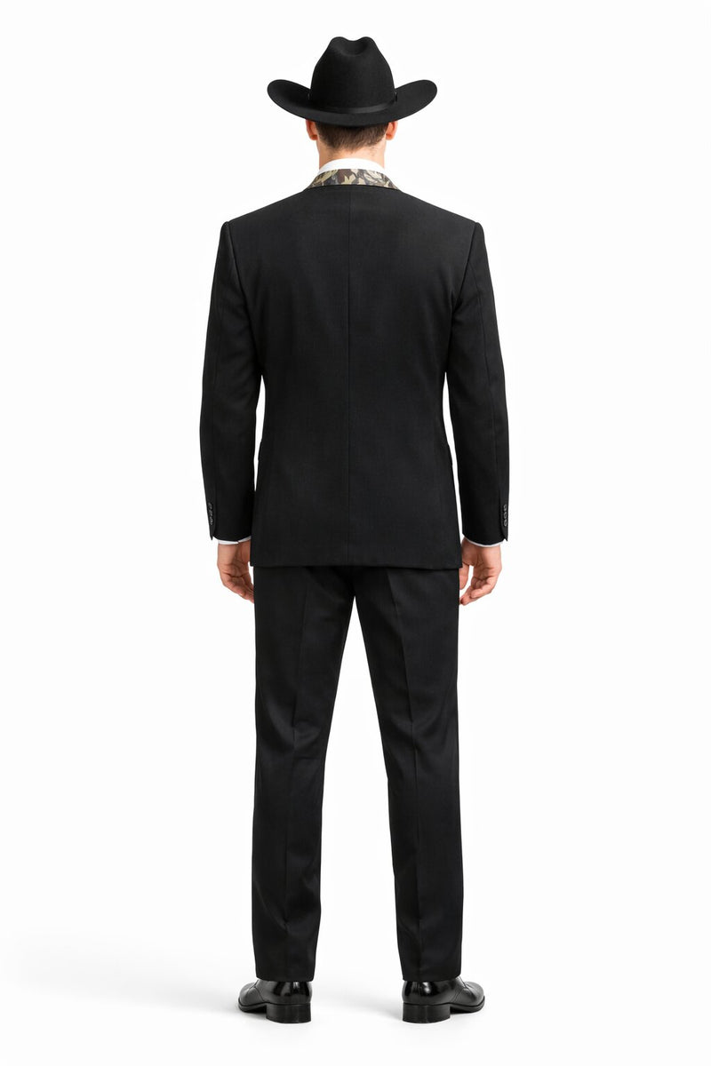 Army Green Tuxedo - Camouflage Patterned - Two Toned Vested Olive Camo 2 Button Single Breasted Tuxedo