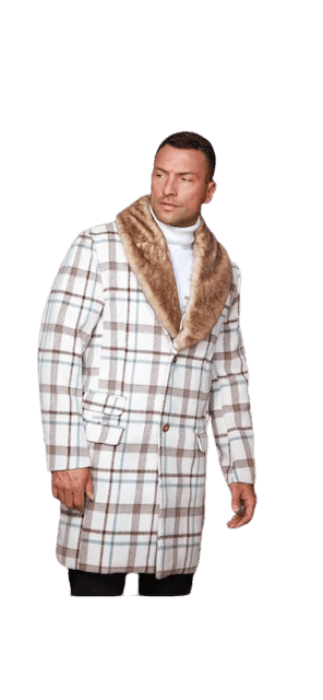 Mens Plaid Overcoat - AlbertoNardoniStore