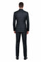 Mens Plaid Suit - Patterned Business Suit -Mens Double Breasted Bold Windowpane Plaid Suit In Black