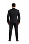 Mens Plaid Suit - Windowpane Pattern With Vest - Business Suit Black