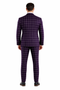 Mens Plaid Suit - Windowpane Pattern With Vest - Business Suit Burgundy