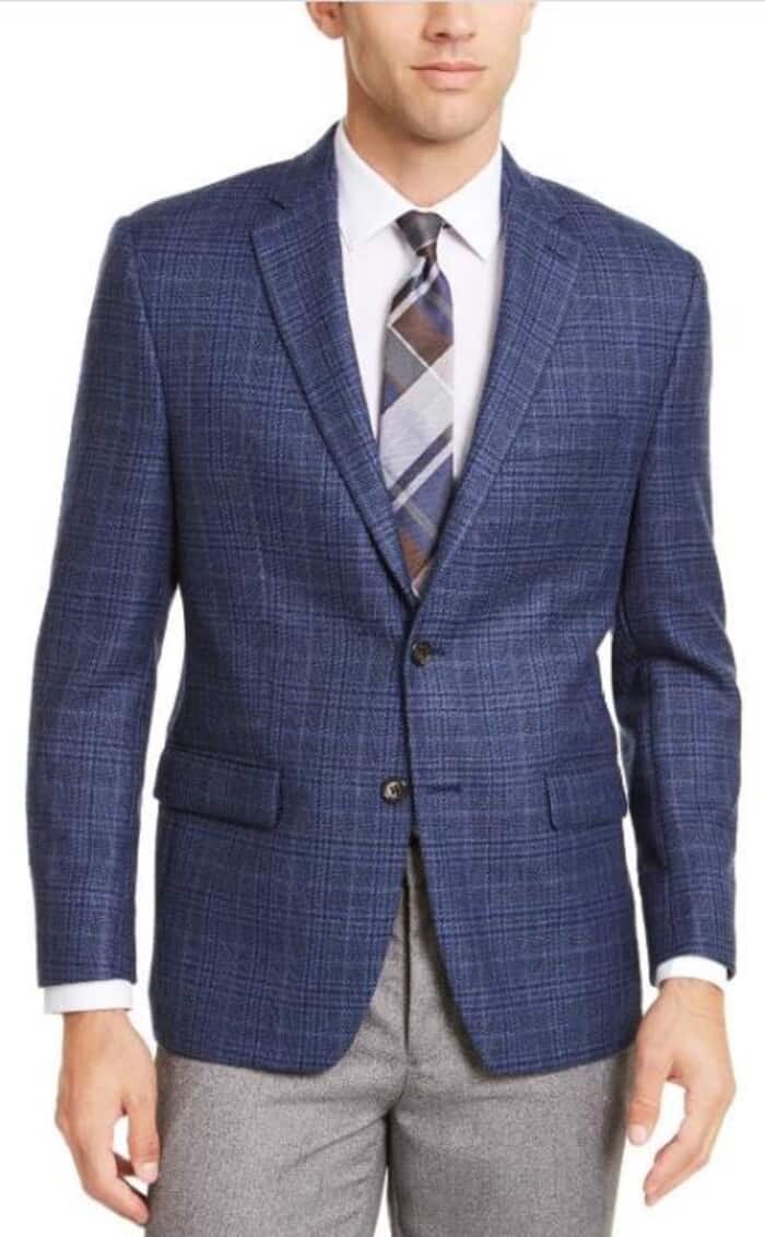Mens 56 Long Sport Coat Blue Color Sport Coat