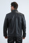 Mens Platini Black Western Leather Jacket - Vintage Cowboy Style