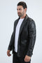Mens Platini Western Leather Jacket Black - Vintage Cowboy Style