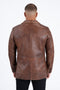 Mens Platini Western Leather Jacket Brown - Vintage Cowboy Style