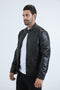 Mens Platini Western Leather Jackets - Vintage Cowboy Style in Color Black