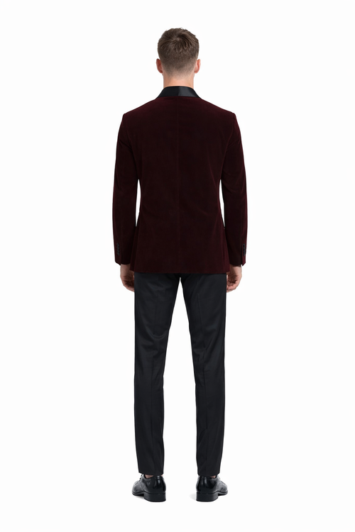 Mens Playboy Burgundy Smoking Jacket