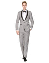 Mens Prom Tuxedo Suit Light Grey Prom Suit - AlbertoNardoniStore