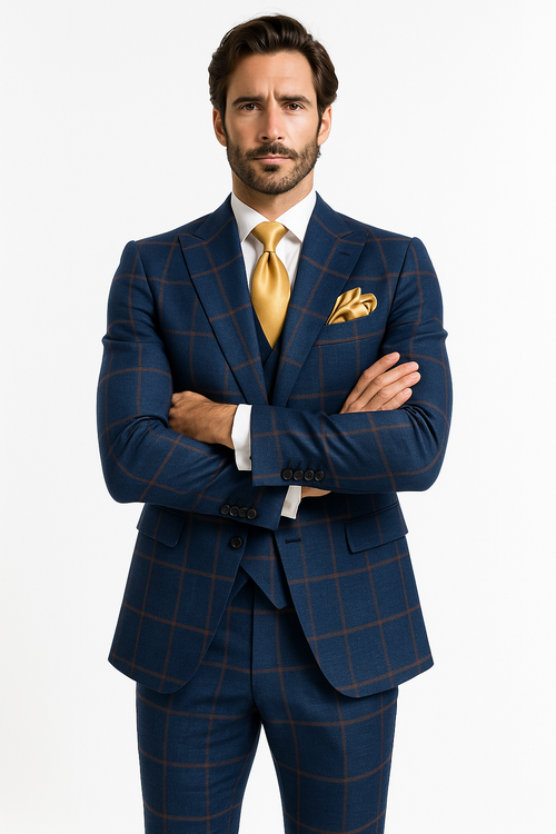 Rossi Man Max RM1840 – Slim Fit 3-Piece Formal Suit for Men