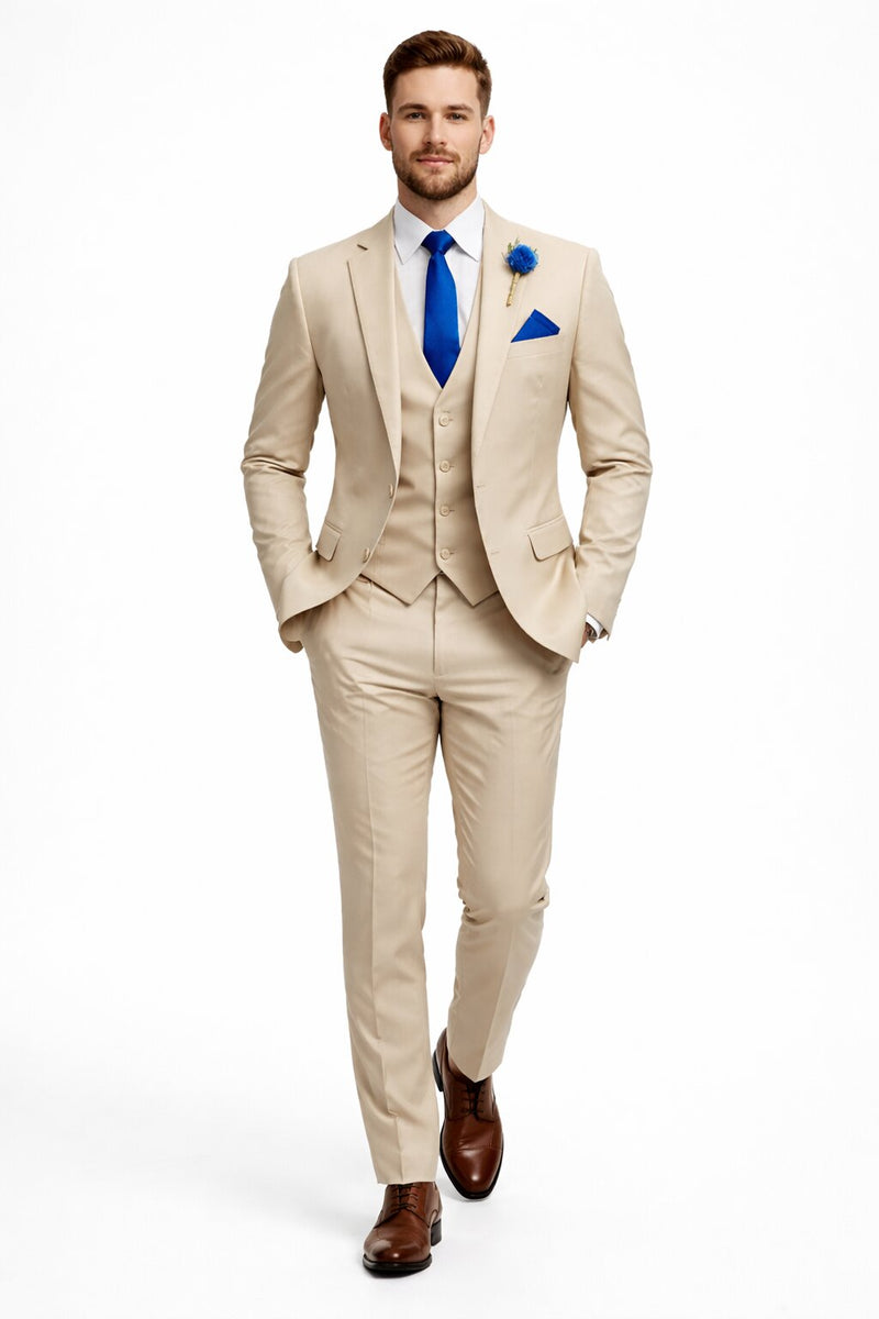 Effetti Suit Designer - 2 button Notch Lapel slim fit EF2N+V-8129 SAND