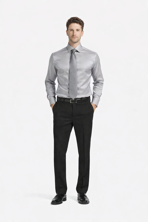 Mens Shiny Satin Dress Shirt