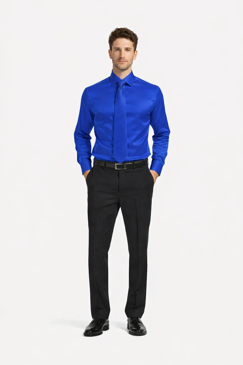 Mens Shiny Satin Dress Shirt