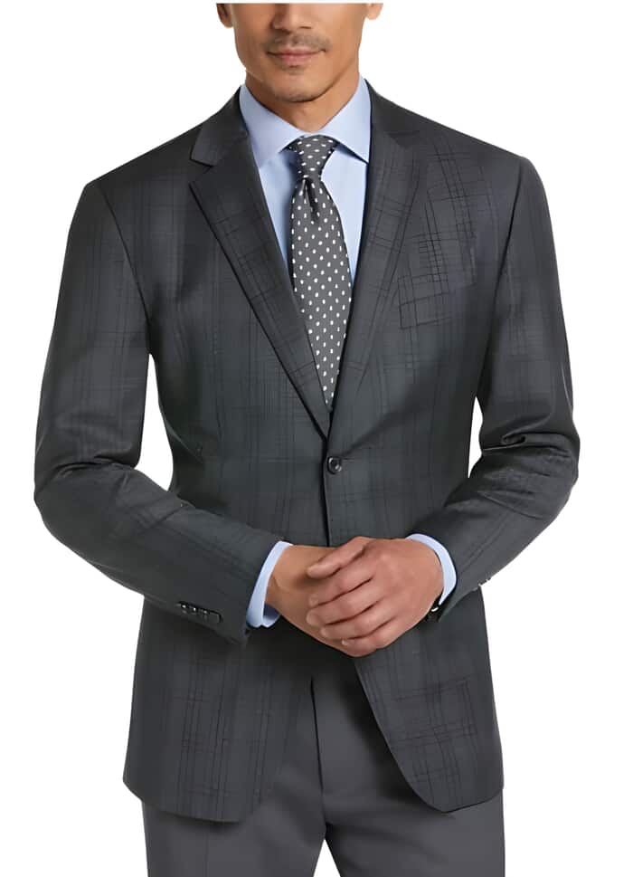 Mens 52 Long Sport Coat - Charcoal Color Sport Coat