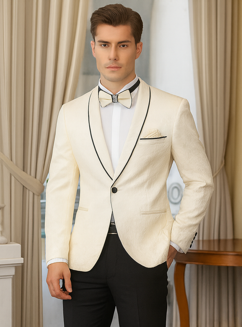 Men's Slim Fit Double Breasted Smoking Prom & Wedding Tuxedo Jacket