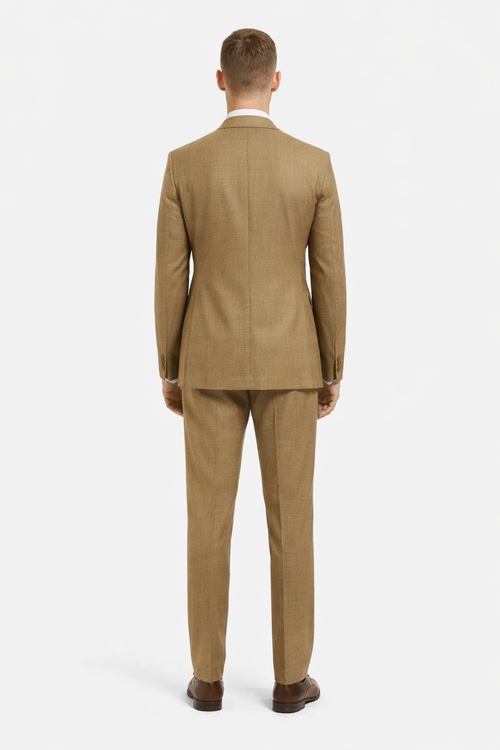 Mens Stacy Adams Suit - Stacy Adams Suit Men's Sharkskin Suit - Two Button Vested in Light Mustard