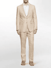 Mens Tan Linen Suit - AlbertoNardoniStore