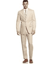Mens Tan Linen Suit - AlbertoNardoniStore