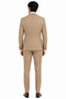 Men’s Tan Plaid 3-Piece Tailored Fit Suit with Vest