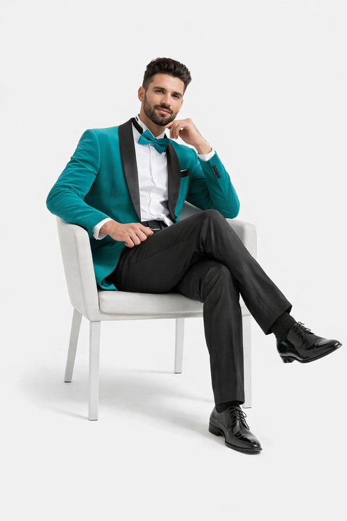Mens Turquoise Blazer - Turquoise Suit Jacket