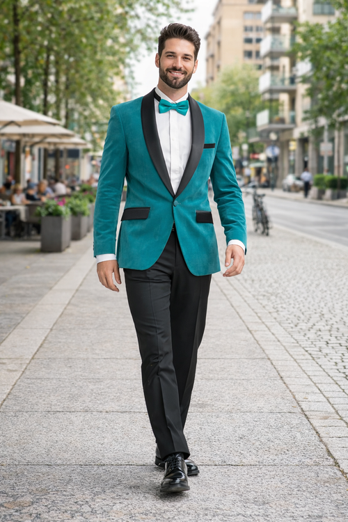 Mens Turquoise Blazer - Turquoise Suit Jacket