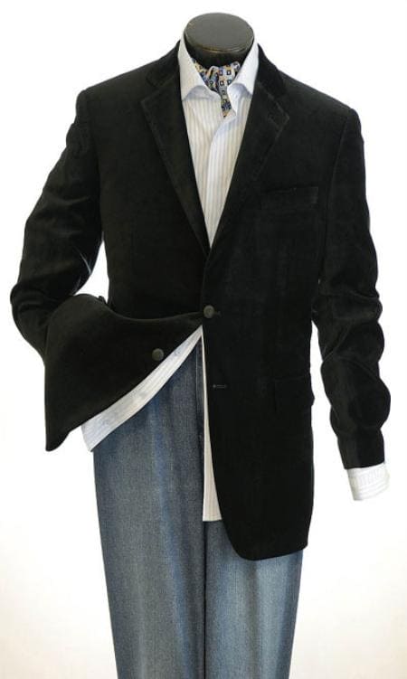 Wholesale Mens Jackets - Wholesale Blazer -Black Velvet Blazer