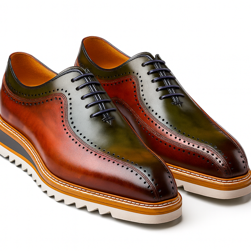 Two-Tone Burnished Brogue Oxford