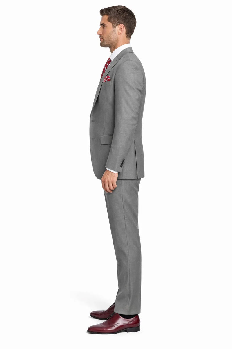 Mens Urban Suits - 100% Wool Suit - Single Button Double Breasted Vest Pleated Pants