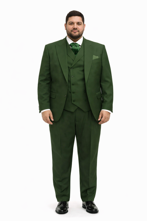 Mens Urban Suits - 100% Wool Suit - Single Button Double Breasted Vest Pleated Pants