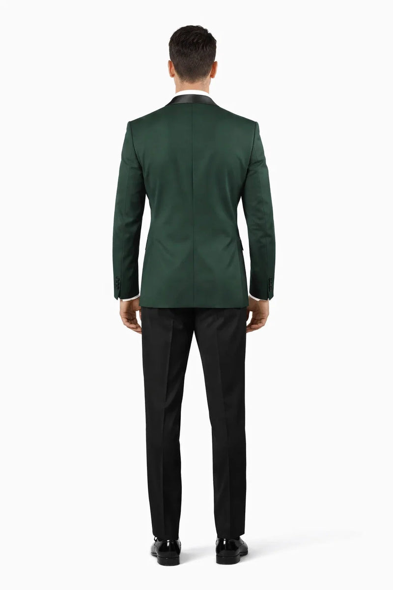 Men's Vested Classic Dinner Jacket Wedding Tuxedo in Hunter Green