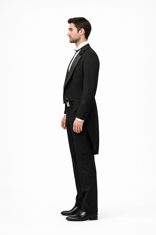 Mens Classic Western Cowboy Tail Tuxedo in Black