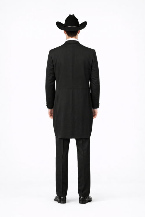 Mens Western Cowboy Tail Tuxedo in Black