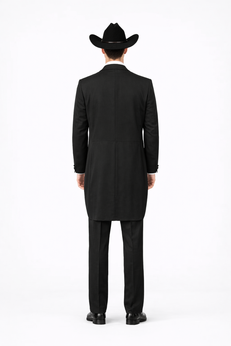 Mens Western Cowboy Tail Tuxedo in Black