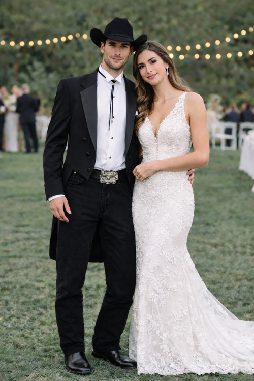 Mens Western Cowboy Tail Tuxedo in Black