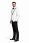 Mens Designer White and Black Trimmed Traditional Dinner Jacket Tuxedo