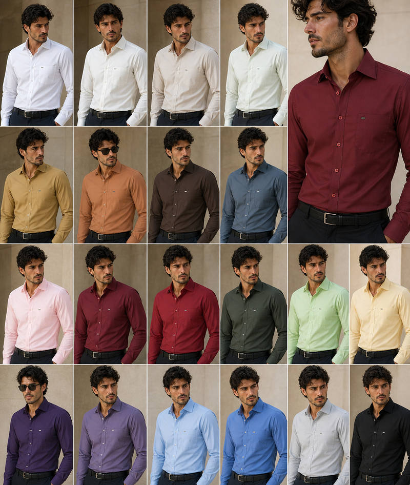Mens Wrinkle Free French Cuff Dress Shirt Spread Collar Mens Dress Shirt
