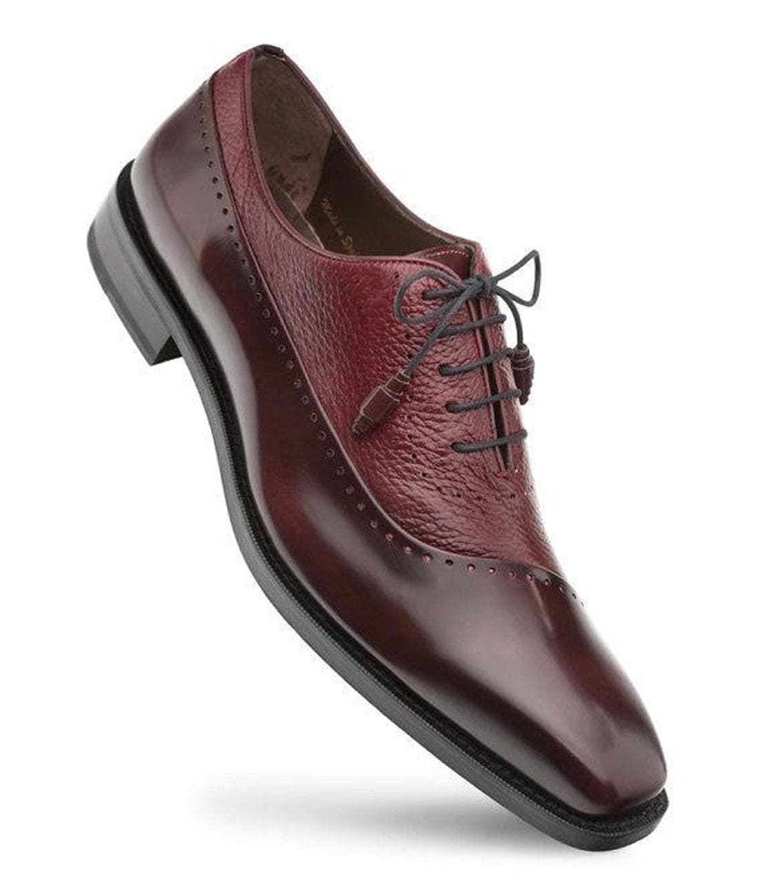 Mezlan Postdam Burgundy Leather Split Toe Oxford – Handcrafted Dress Shoe for Men