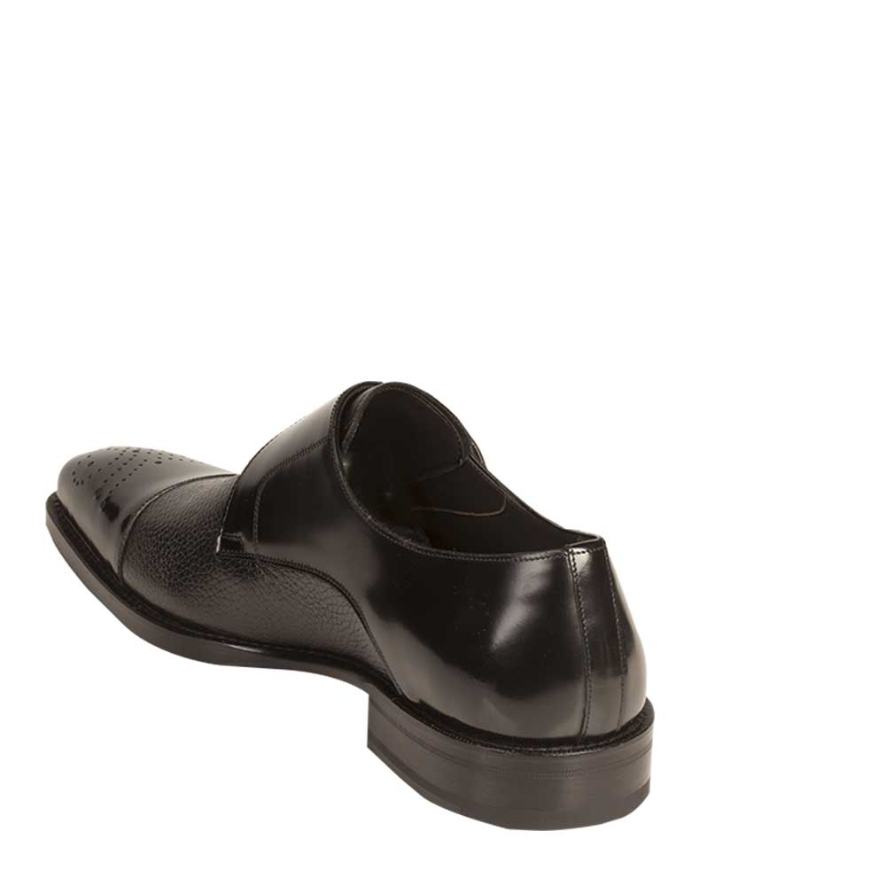 Mezlan Phoenix Black Deerskin Monk Strap Dress Shoes – Cap Toe Luxury Shoes